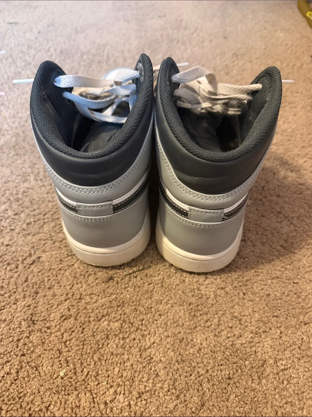 Nike Air Jordan 1 Mid White, Light Gray & Black